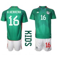 Mexico Hector Herrera #16 Hjemme Trøje Børn VM 2022 Kortærmet (+ Korte bukser)
